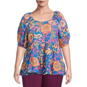 Terra & Sky Colorful Floral Mini Shirt